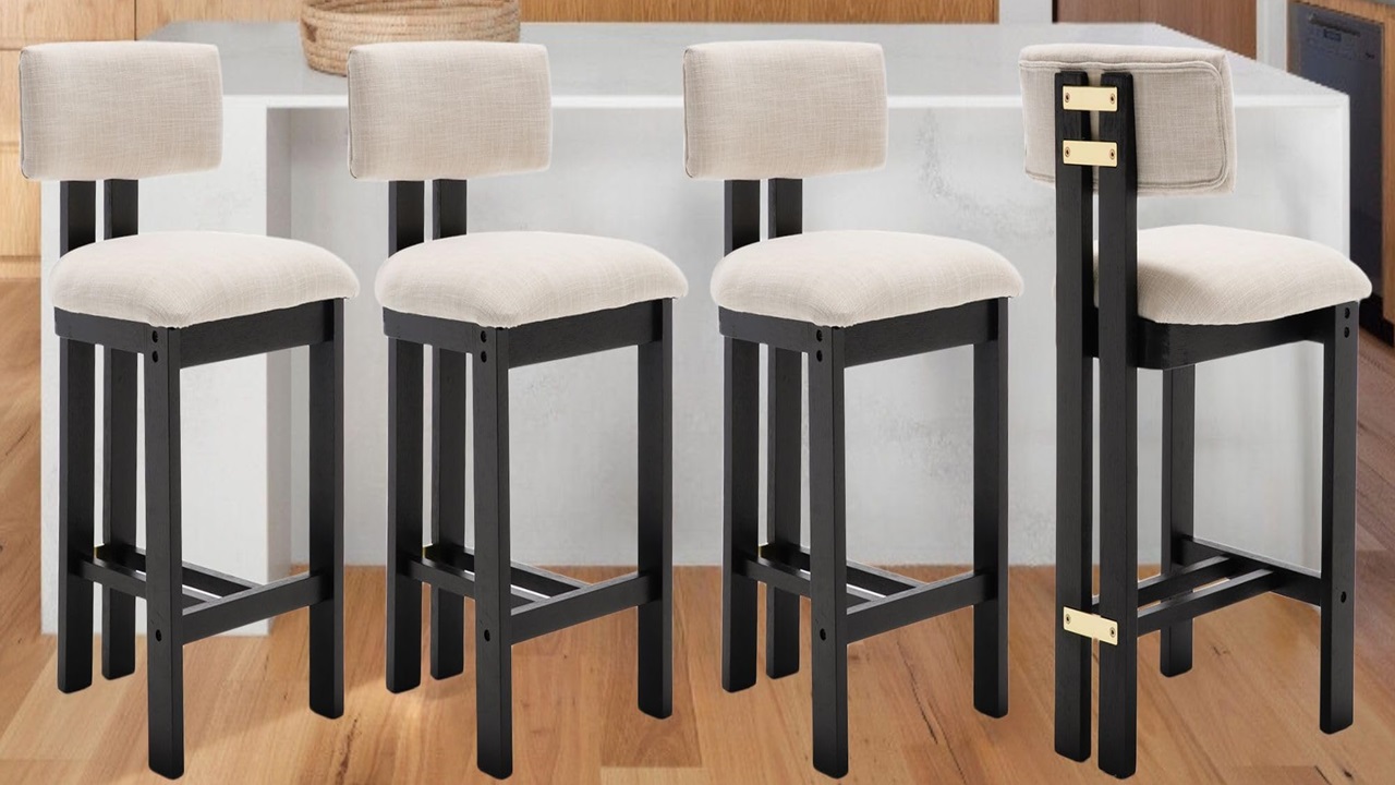 Upgrade Your Kitchen with Linen and Wood Bar Stools